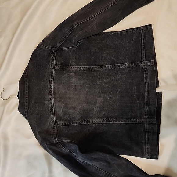 Chico's Platinum Black Jean Jacket Classic Size 2(12) - Picture 6 of 8
